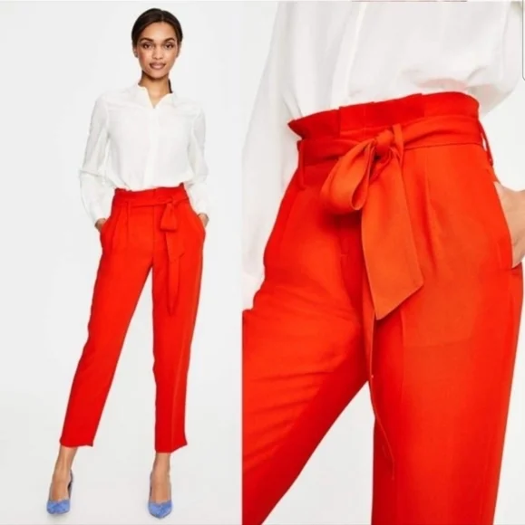 â¤ď¸ NWT! BODEN MELINDA HIGH RISE PLEATED TIE WAIST FLOWY TAPERED PAPERBAG PANTS - Picture 1 of 14